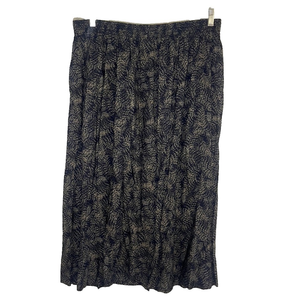 Retro Floral Maxi Skirt 1X Cottage Whimsical Fairy Dark Romantic Mod 1990s Chic
